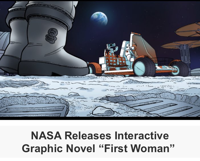WSW_UK's tweet image. If you are stuck for reading matter during #WSW2021, why not download a copy of @NASA’s #FirstWoman interactive graphic novel!  m.youtube.com/watch?v=9s_GGD…  If this inspires you to create an event, please register it at: worldspaceweek.org before the end of Oct!