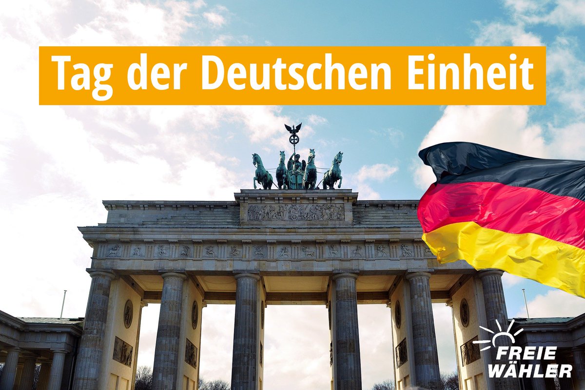 #TagderDeutschenEinheit 🇩🇪
Die friedliche Wiedervereinigung Deutschlands ist eine der größten Errungenschaften unseres Landes und ein Meilenstein zu einem vereintem #Europa, wie wir es kennen. 🇪🇺
#FREIEWÄHLER