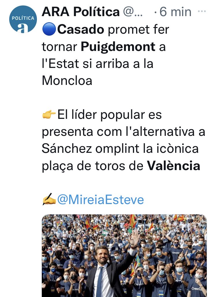 Us sembla terrible el que ha dit avui Casado sobre el president <a href="/KRLS/">krls.eth / Carles Puigdemont</a> Puigdemont,oi? 
Doncs és el mateix que va intentar Sánchez com a gobierno de socialistes i Comuns fa just una setmana detenint el president Puigdemont.

Cap diferència pel que fa a demofòbia i anticatalanisme.