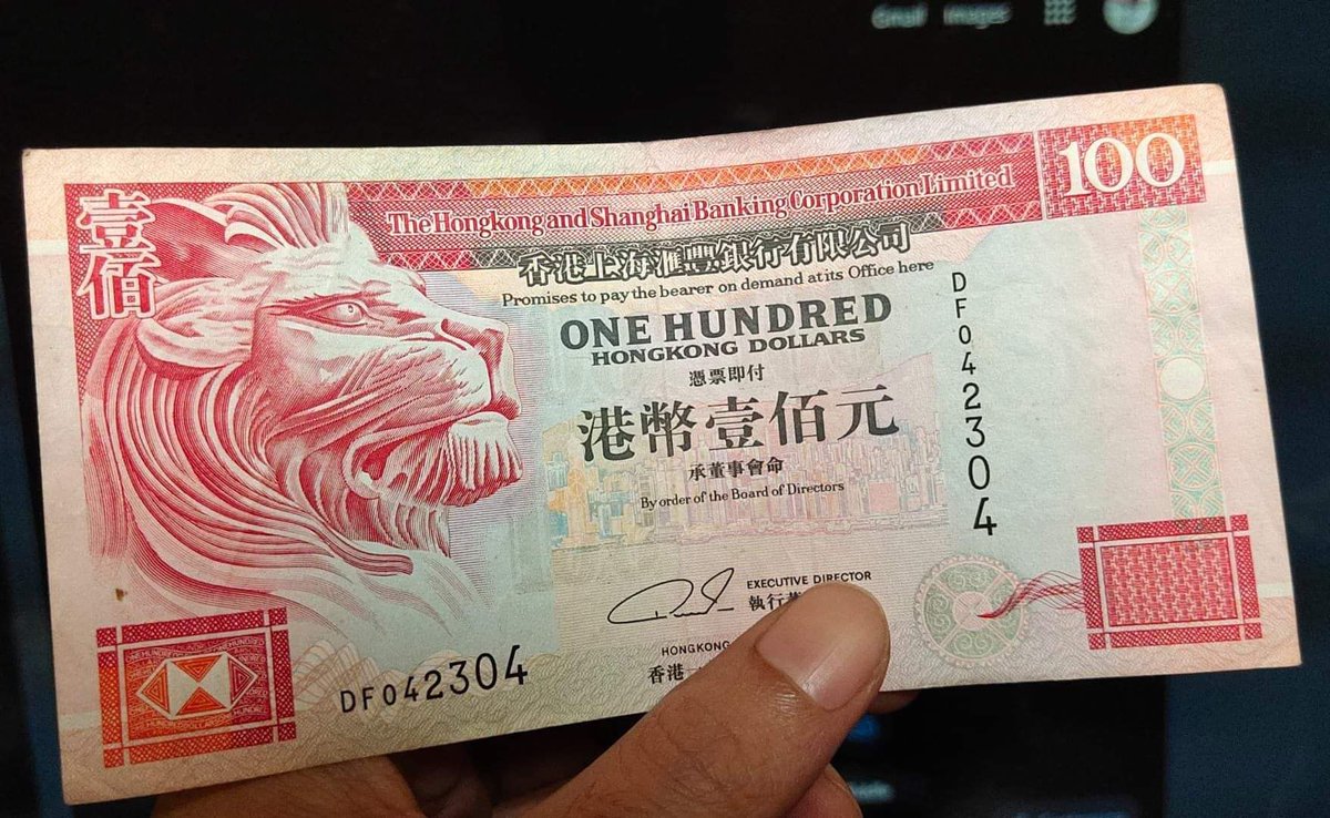 kunologic's tweet image. The Hongkong and Shanghai Banking Corporation Limited.

ONE HUNDRED HONGKONG DOLLARS