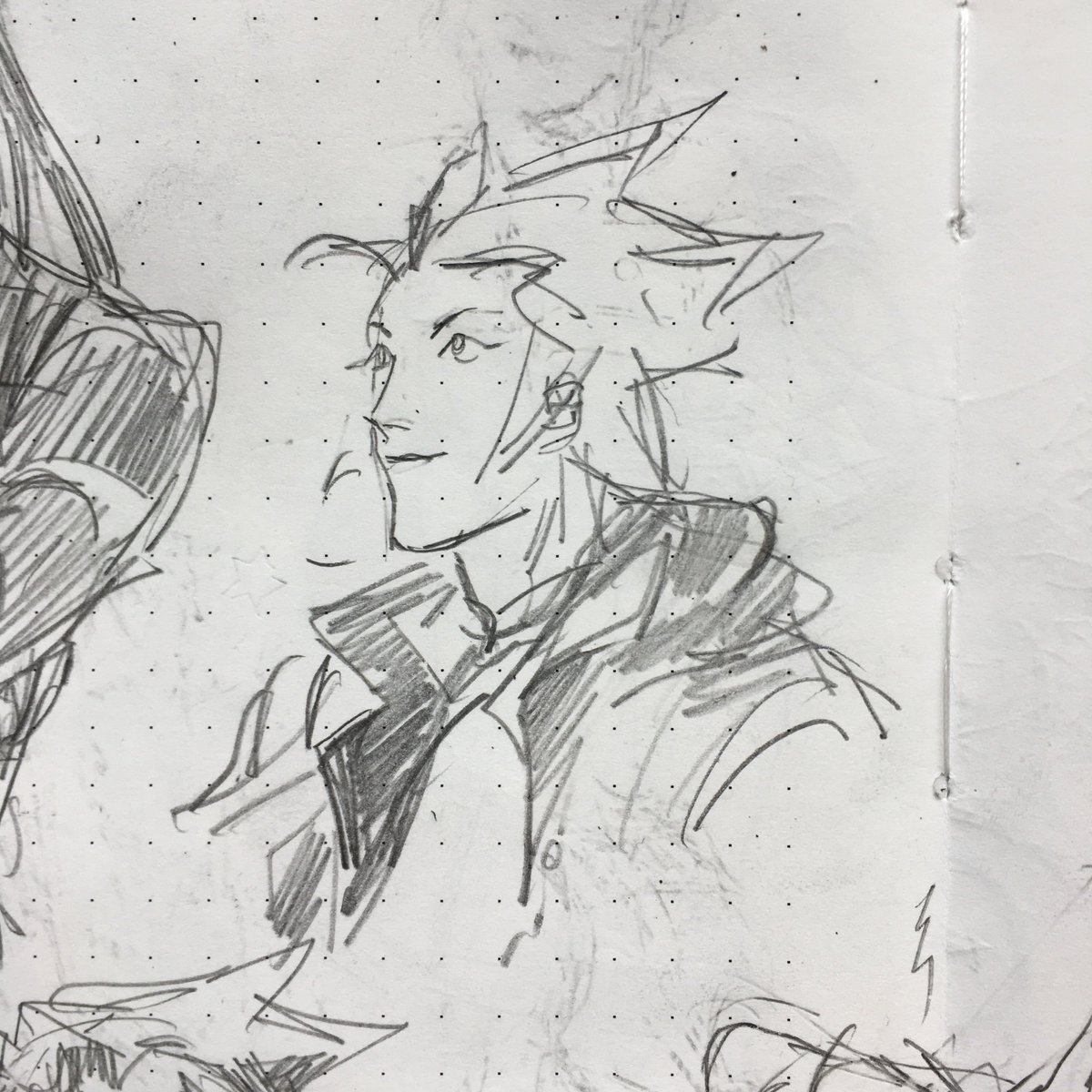 random sketchbook page from july + the best axel i've ever drawn 