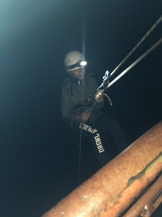 macdonj's tweet photo. Edale update - abseiling in the dark! Now this must be  a first. https://t.co/0wWzcw4uS2