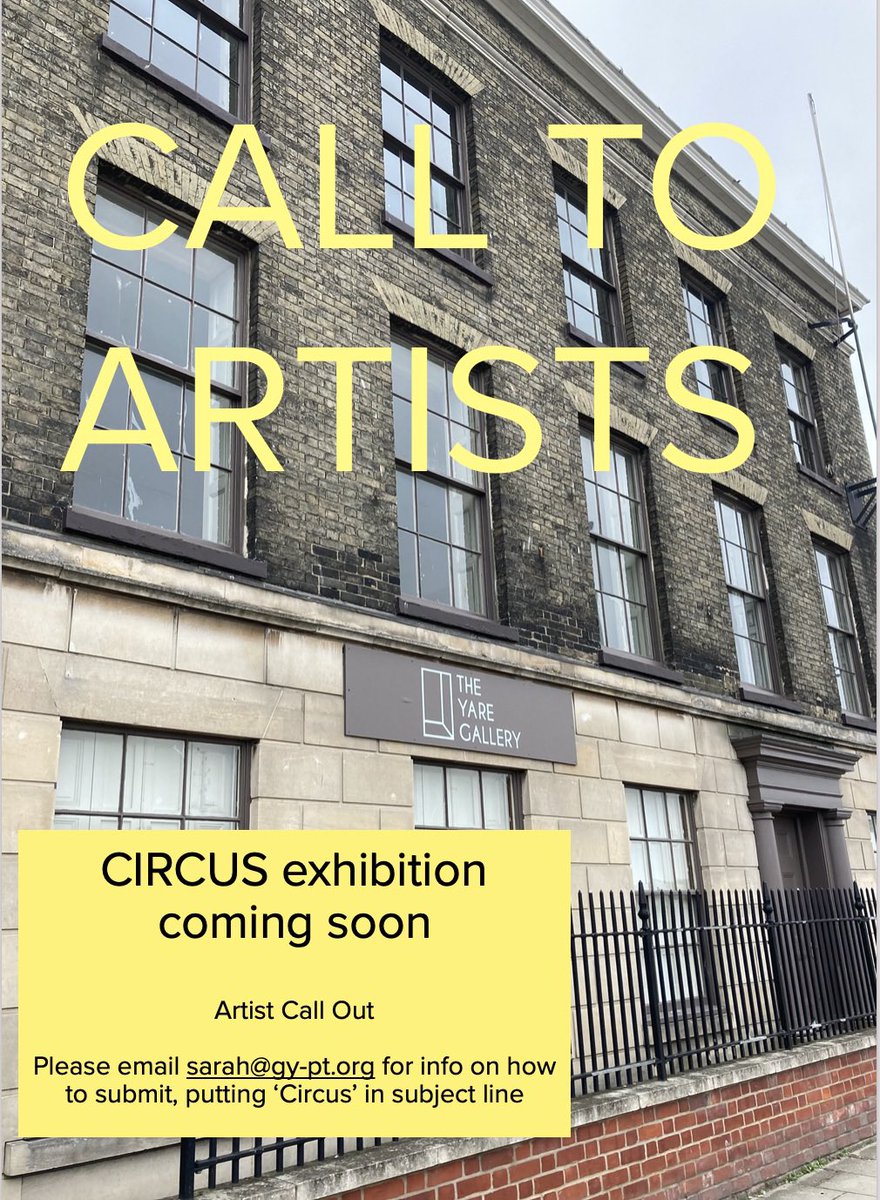 Artists - Fancy taking part in a CIRCUS exhibition? See photo below and get in touch

#artistcallout #calltoartists #circusexhibition #theyaregallery #artistcall #submitwork 

Please share