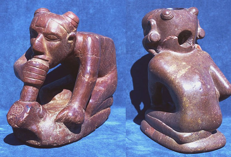 Effigy Pipe.  Spiro Mounds.  They were not just smoking tobacco.  Made with red flint clay from Cahokia.  
#ancientAmerica  #Oklahoma  #effigypipes  #artifact  
#moundbuilders  #shaman  #ritual  #archaeology  #SpiroMounds  #history  #artifact #pipe