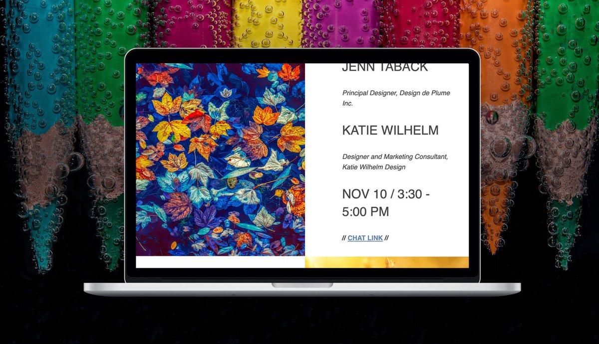 I love talking about art &amp; design. 👩🏻‍💻🙌🎨 This November, I’ll be sharing some projects and thoughts on "Resilience" at #CreativeTalks with Humber College and the Creative Advertising program.

More info on my website: katiewilhelm.ca/blog/2021/9/22…