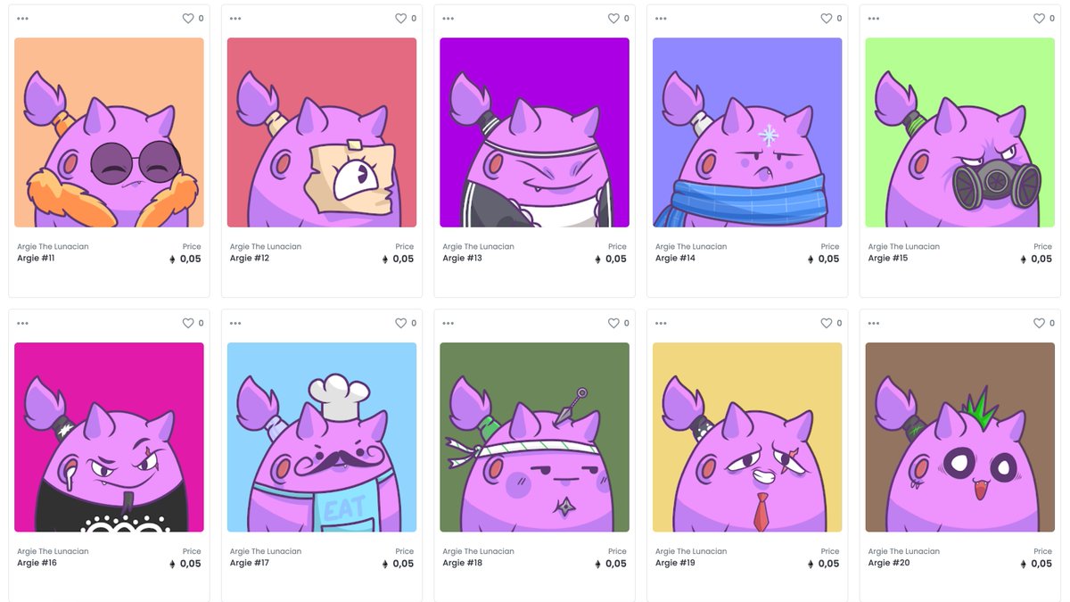 kitsunesociety's tweet photo. + 10 Argie The Lunacian NFTs are now available! Check out the full @AxieInfinity pfp fan art collection on Opensea and get yours as long as they last! https://t.co/74pmujJv9t https://t.co/XcLwtIYUI7