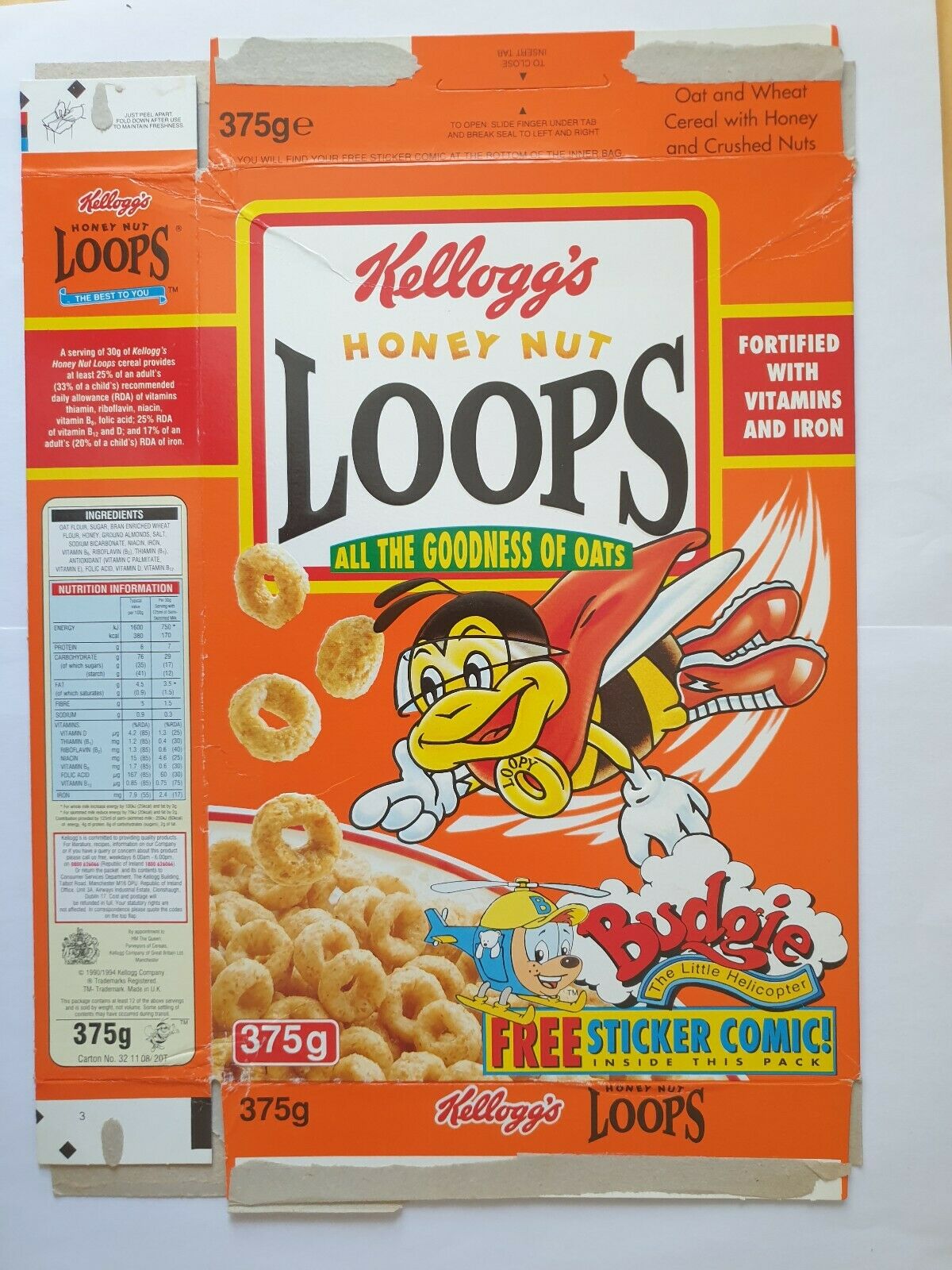 UK Kellogg's Honey Nut Loops NEW Single Portion Cereal Box, 49 OFF