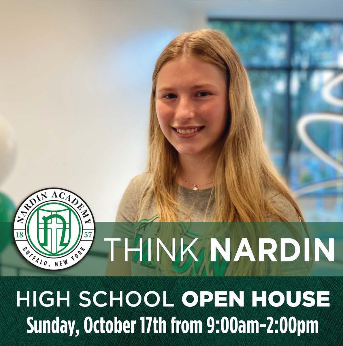NardinAcademy's tweet photo. THINK NARDIN THINK FAMILY "To me, Nardin means family, acceptance with an inviting community, further opportunities in &amp; out of the classroom, &amp; an enriching experience." Caroline Quinlivan '24, Hamburg Middle School Register @ https://t.co/4azDiuL2eO #nardinhsopenhouse https://t.co/Alf4tpNhiE