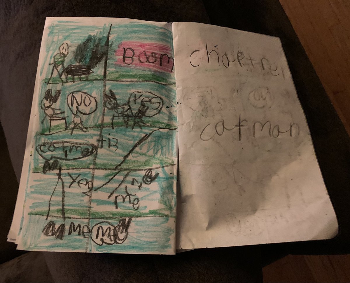 PTopside's tweet photo. My little one is an aspiring author.  She’s currently making her own comics 💕

#kidcomic #aspiringauthor #bookstagrammer #horrorbookstagrammer #horrorbooks 
#writingcommunity #authorsofinstagram #horrorauthorloop #horrorauthorsofinstagram https://t.co/Gcd9A2OltH