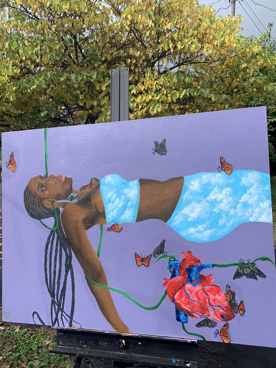 __JLDN's tweet photo. “leave me alone” 

acrylic on canvas
30x40 in. by me 🫀 https://t.co/lmTxjxYRNN