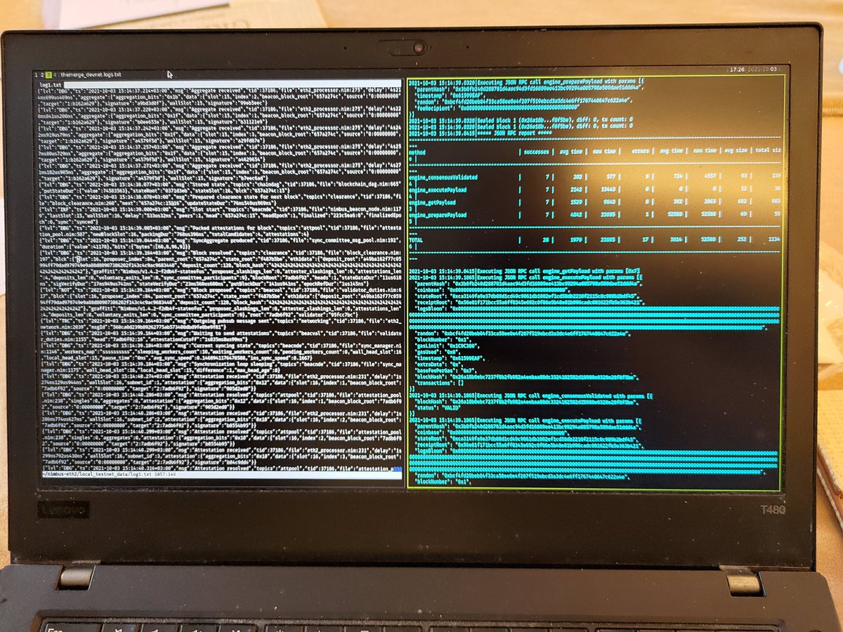 jcksie's tweet image. Merge event, day 1: @ethnimbus and @nethermindeth does #themerge transition!