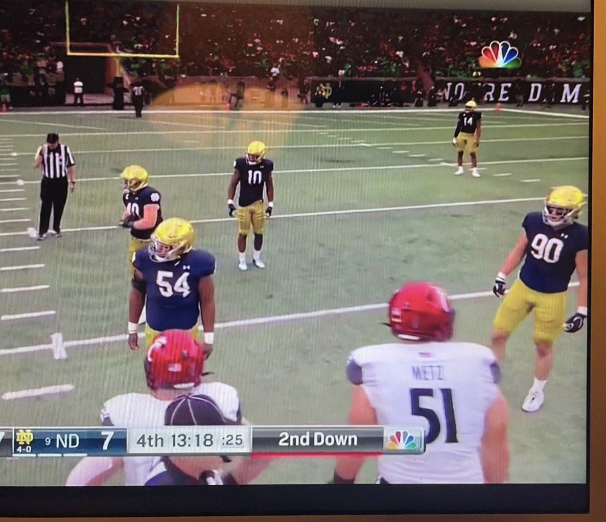BCollierPPI's tweet photo. Just a couple of kids playing on National TV in the 4th QTR game of a top 10 showdown live on NBC #90 and #51 @PPIRecruits members https://t.co/UjhOVkHQQx