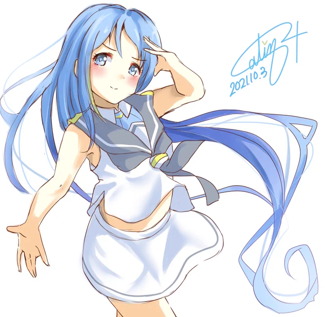 五月雨ちゃんの決めポーズ(*•̀  •́ヾ

#艦これ版深夜の真剣お絵描き60分一本勝負 
#艦これ版真剣お絵描き60分一本勝負_20211003
#艦これ   #五月雨 