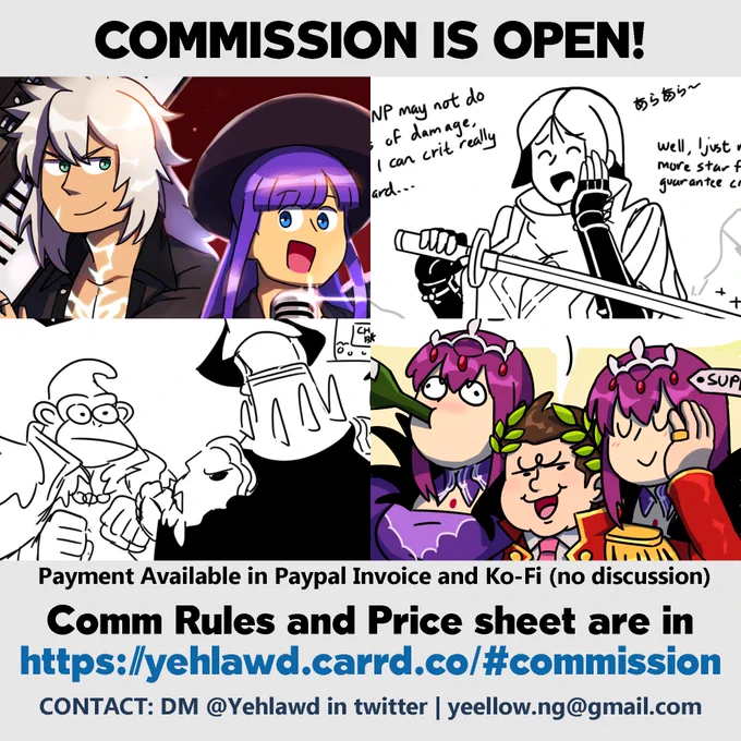 [RT appreciated] MY COMMISSION HAS OPENED AND ONLY OFFER 4 SLOT FOR OCT BATCH. PLEASE GO TO https://t.co/o5zYAEDGTk FOR MORE INFO!! IF YOU HAVE ANY QUESTION FEEL FREE TO DM! 