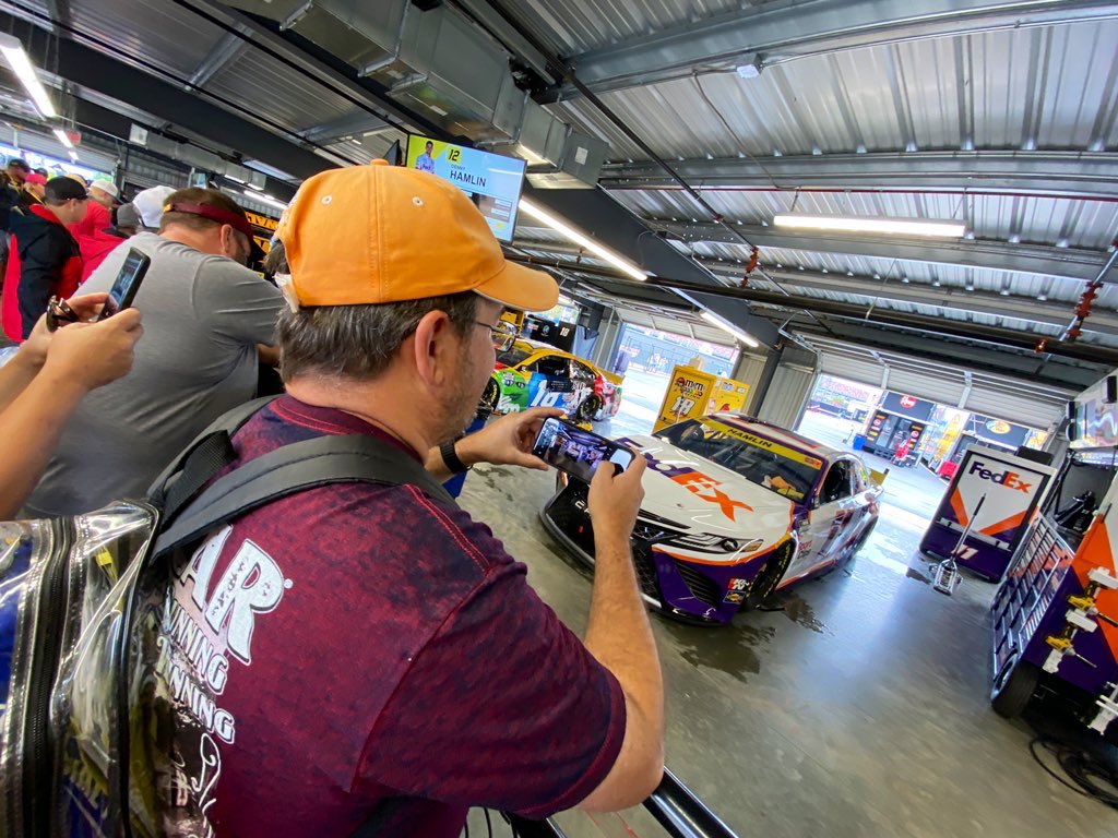 TALLADEGA's tweet photo. The best way to start your #YellaWood500 race day? 

Right in the Talladega Garage Experience! 📍 https://t.co/UzpoMICPvt