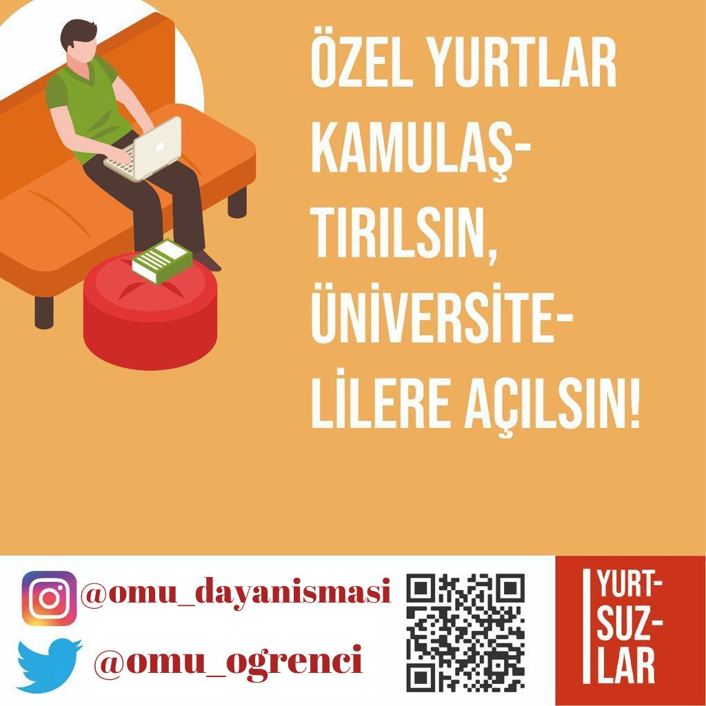 Özel yurtlar kamulaştırılsın, üniversitelilere açılsın.
Barınma herkes için en temel haktır. Hakkımız olanı alacağız.