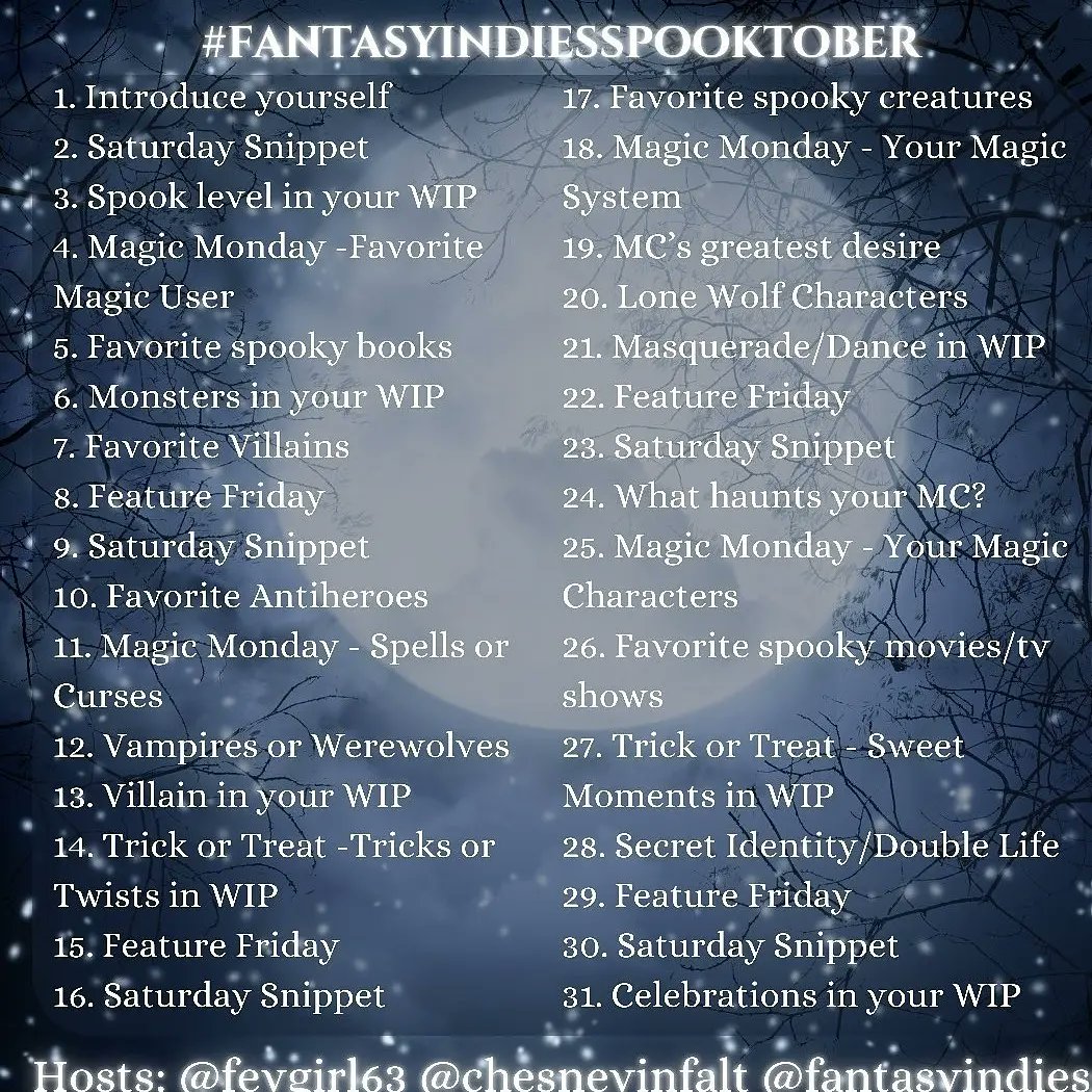 Day 3 #fantasyindiesspooktober 
My WIP is the 2nd book in my duology, which began w/ The Awakening of Marcianna. 
Spook level is moderate: It's not a horror, but the overall story gets darker with each twist &amp; turn - &amp; there's demons 😈 @fey_girl63 @chesneyinfalt @fantasyindies