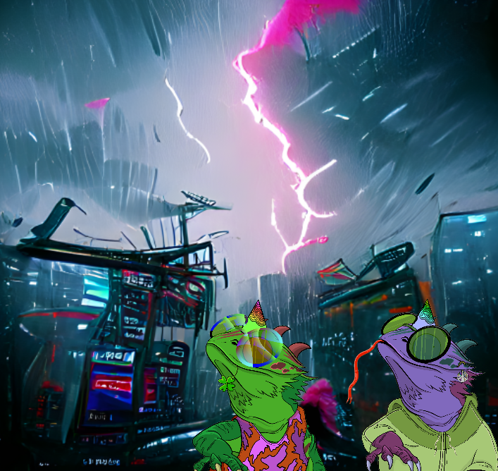 HEROsPool's tweet photo. My @LuckyLizardClub fell into @gcuriom Deep Vision AI, They are a bit tripped out and want to know where the party is at. #Cardano #CNFT $ADA #REMIX #AItrip #adachain 🔥💣 https://t.co/kp5emR7De8