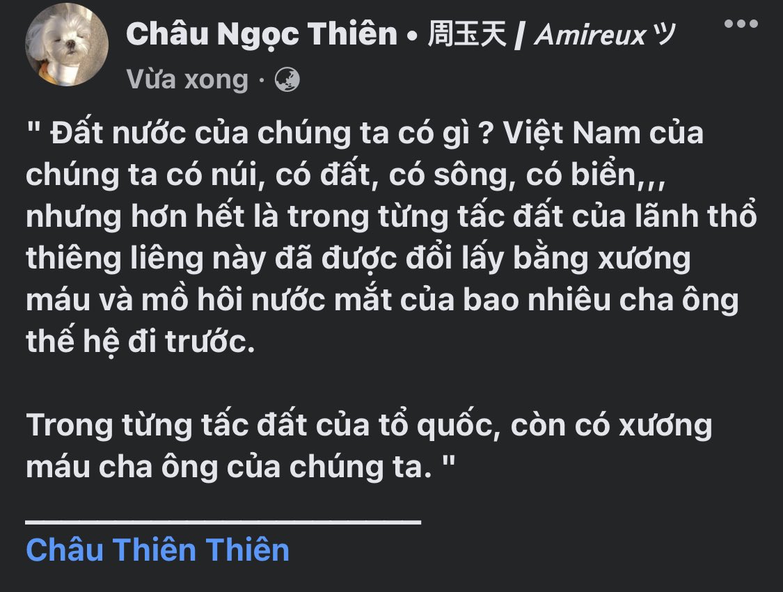 Chauthienn's tweet photo. " Việt Nam của chúng ta ! Không chỉ có núi, có biển, có sông, có đất mà còn có cả xương máu của cha ông chúng ta trong từng tấc đất của lãnh thổ thiêng liêng này ! "
#AceTroopsfilmdistortsVietnamesehistory
#ParacelandSpratlyislandsbelongtoVietnam https://t.co/LrbM4hDiNH