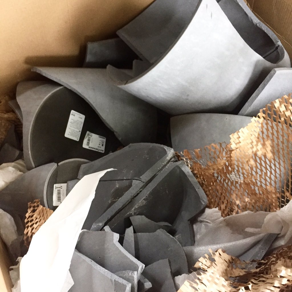 Thank you <a href="/DPDgroup_news/">DPDgroup</a> for the 3rd smashed delivery in a row. Are your drivers peeved off at us or at you!?! Starting to feel personal <a href="/IKEAUK/">IKEA UK</a>