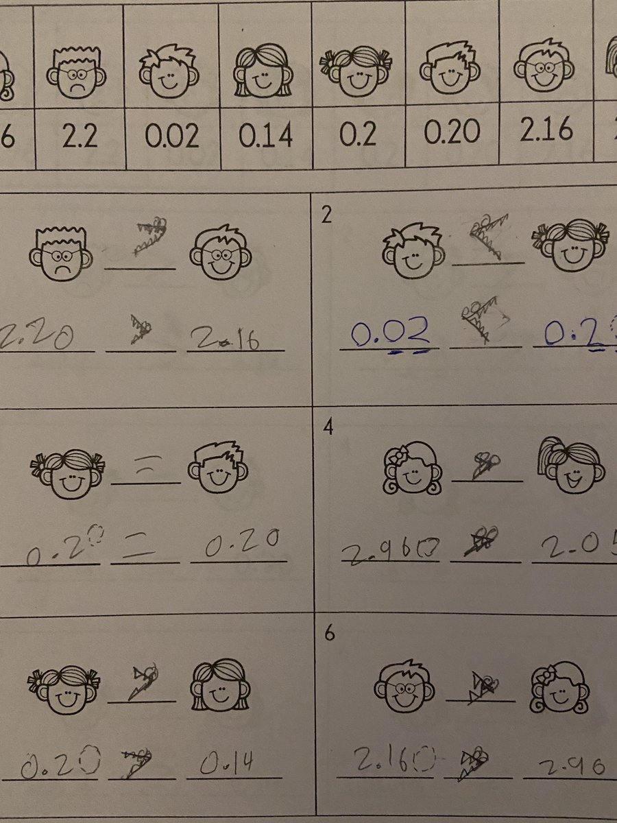 abbyy_normal's tweet image. I taught my students the hungry alligator trick for comparing decimals… here’s just one example of their cute little alligators