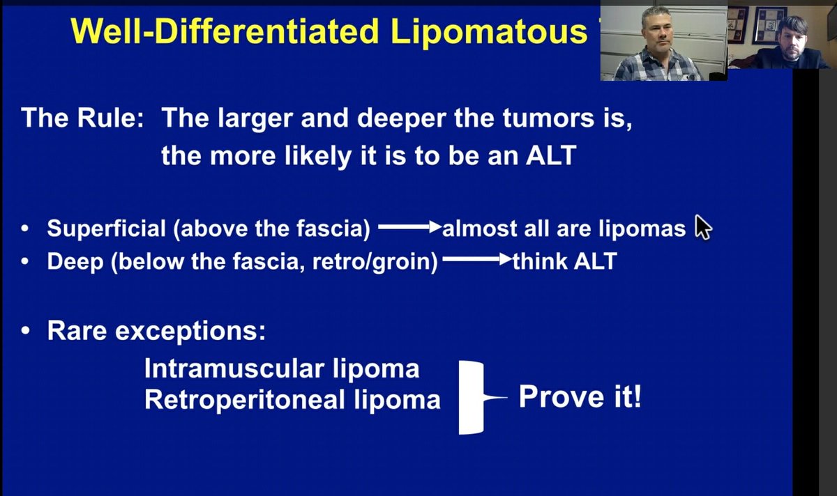 scopingformore's tweet photo. Dr. Goldblum Sir shared some amazing points on the diagnosis of Lipomatous tumors . Pearls from #KAPCON2021 Bne and soft tissue session. 
#Pathology #Pathtwitter 
@VijayPatho @Thejaspatho @adi_agnihotri
 @suraksharaob https://t.co/8R12GJzeoL