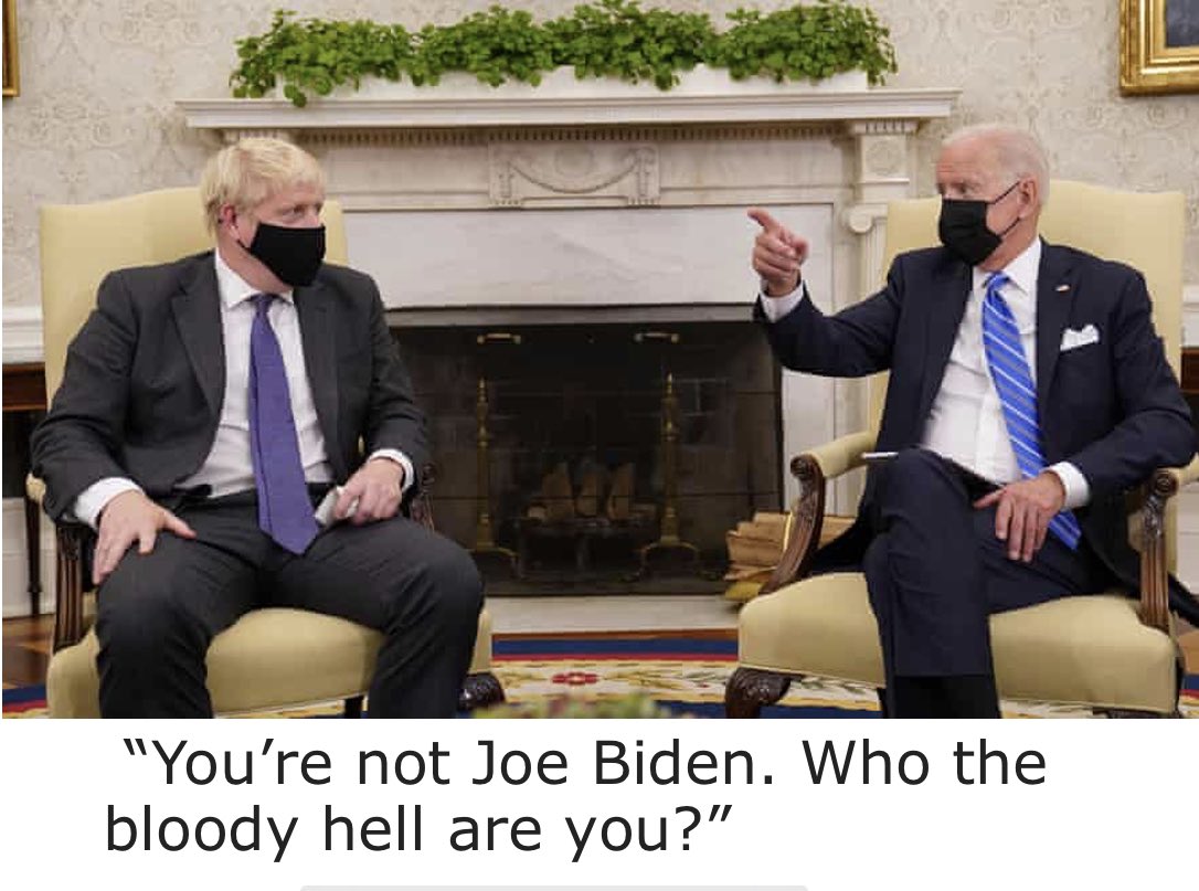 BorjeMelin's tweet photo. HILARIOUS!!
Boris Johnston body double challenges Joe Biden body double while the faithful watch TELL-A-VISION and believe. ๐๐ณ ๐ #DoubleDips #Comedy
https://t.co/867uC7LokOโฆ https://t.co/X6su1GOOF4