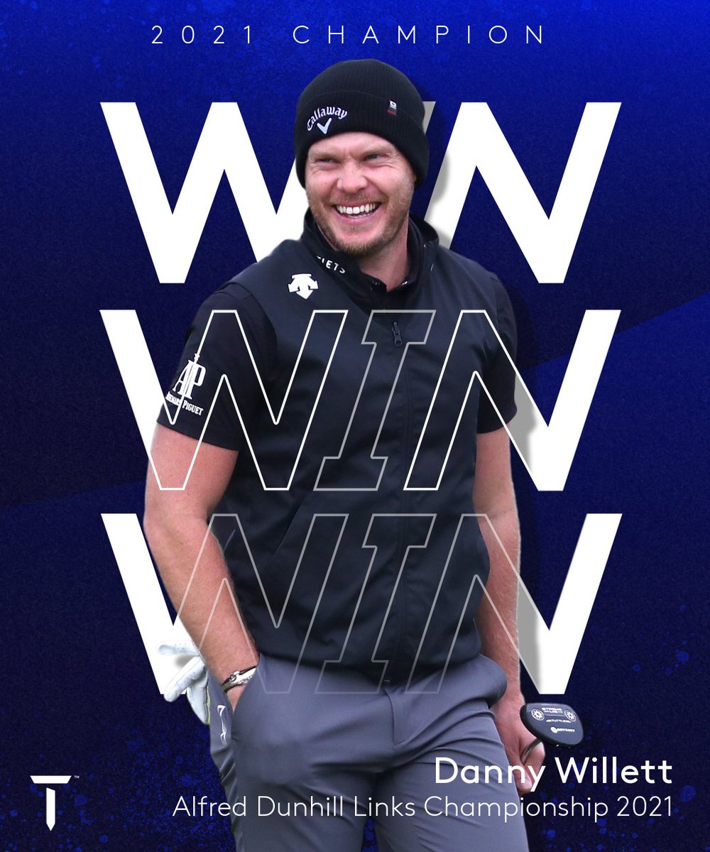 DPWorldTour's tweet photo. Victory on his birthday 🏆🎂

@Danny_Willett earns his eighth European Tour victory during the 20th anniversary of the @dunhilllinks.

#DunhillLinks https://t.co/4tm074wJmZ