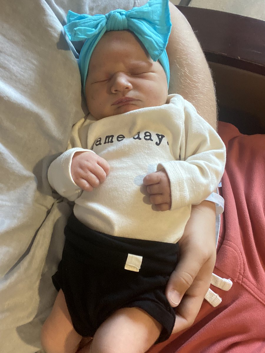 M4tthewHumphrey's tweet photo. At two days old, Renna is ready to watch her @Panthers for the first time today!!! #GameDay #KeepPounding https://t.co/6NITT4e0fc