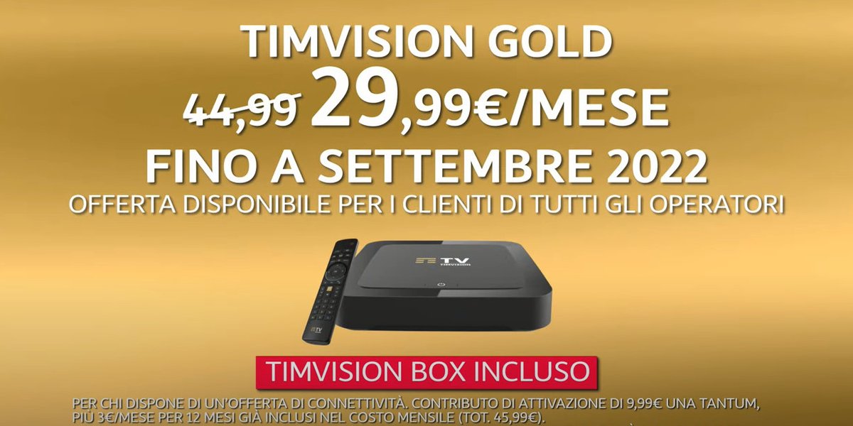 TIMVision lancia l'offerta Gold super scontata in cerca di nuovi clienti - tvdigitaldivide.it/timvision-lanc…...