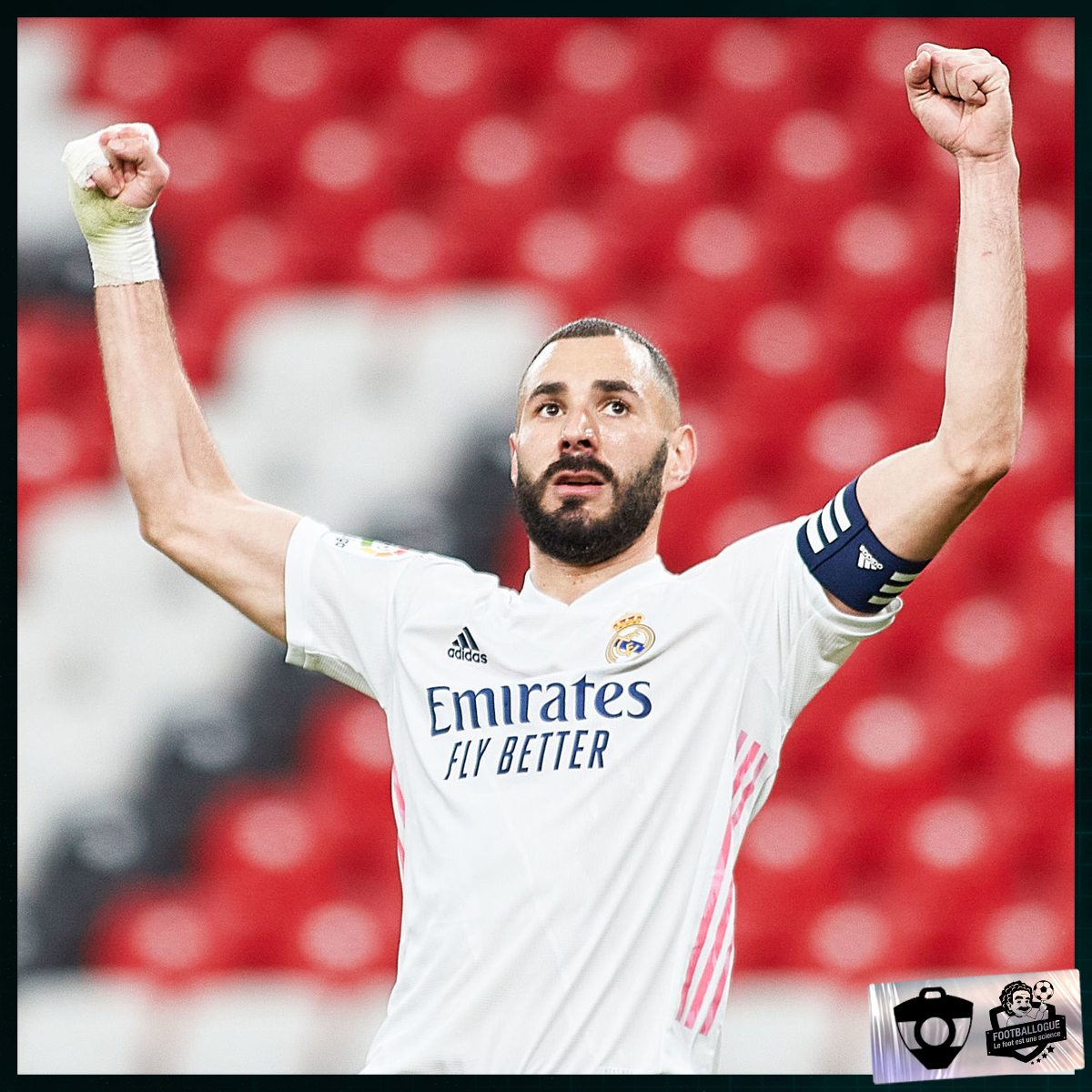 Footballogue's tweet photo. [#Stat📊] Karim Benzema continue de tout écraser sur son passage 💥

👕 10 matchs
⚽ 10 buts
🎯 7 passes décisives

#EspanyolRealMadrid https://t.co/I2u4l7Ws47