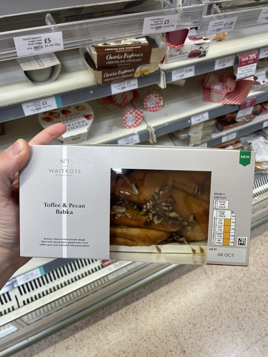 All_Things_New_'s tweet photo. Dessert Finds! 👀 At Waitrose @waitrose #waitrose #chocolatepudding #meltinthemiddle #toffee #pecan #babka #stickytoffeepudding #icecream #salted #miso #caramel #brownie #dessert #pudding #wellthisisnew https://t.co/CFFxZaWBEU