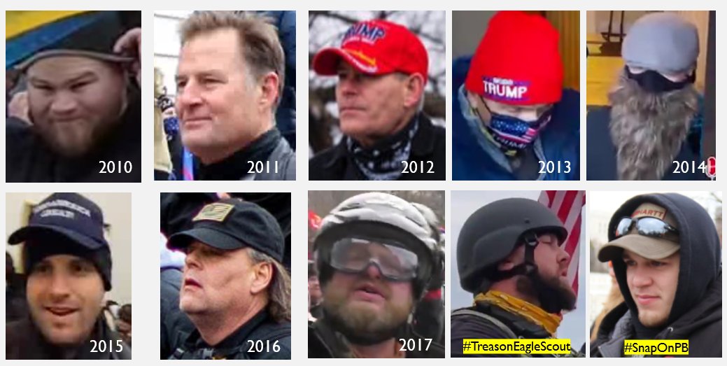 SeditionHunters's tweet photo. They stormed the Capitol! We call them #SeditionInsiders because they were inside the building. Recognize anyone? If so the FBI would like to hear from you. #CapitolAttack  Please note the numbers on these images are NOT FBI numbers https://t.co/LC1xToXPBq https://t.co/Q4kFScKaHj
