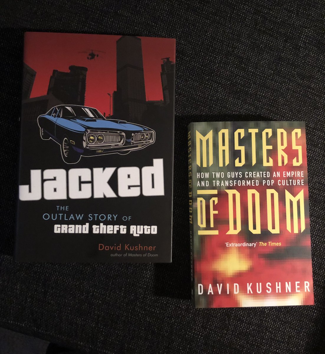 dmg_sweden's tweet photo. Knowledge is everything. Two new books that I got today. #MastersofDoom #Jacked #GTA https://t.co/3IZcj9qgNA