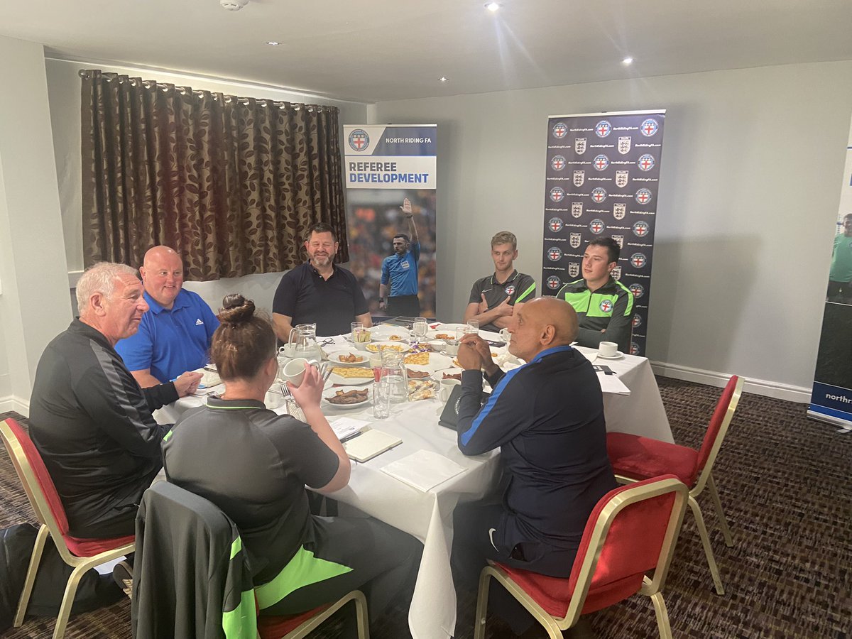 Match Official Consultation Group🗣 

It was great to meet up with members of our Match Official Consultation Group this evening, and have some really open and honest dialogue, on how we can continue to support, develop &amp; improve refereeing here in North Riding. 

1/2