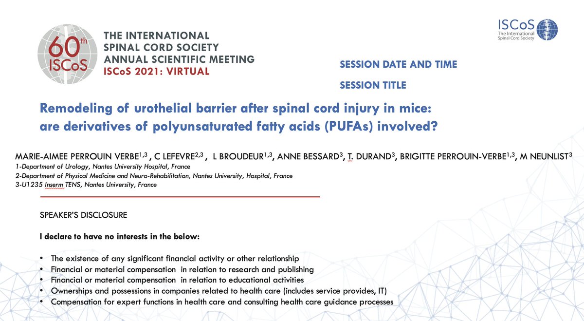 maperrouinverbe's tweet photo. multidisciplinary collaboration to improve patient's care after Spinal cord injury #deepveinthrombosis #miniinvasivesurgery #Roboticsurgery #translationalresearch @CHUnantes @Uro_CHU_NANTES @TENS_lab @ISCoSmeetings https://t.co/VUfs8MbysZ