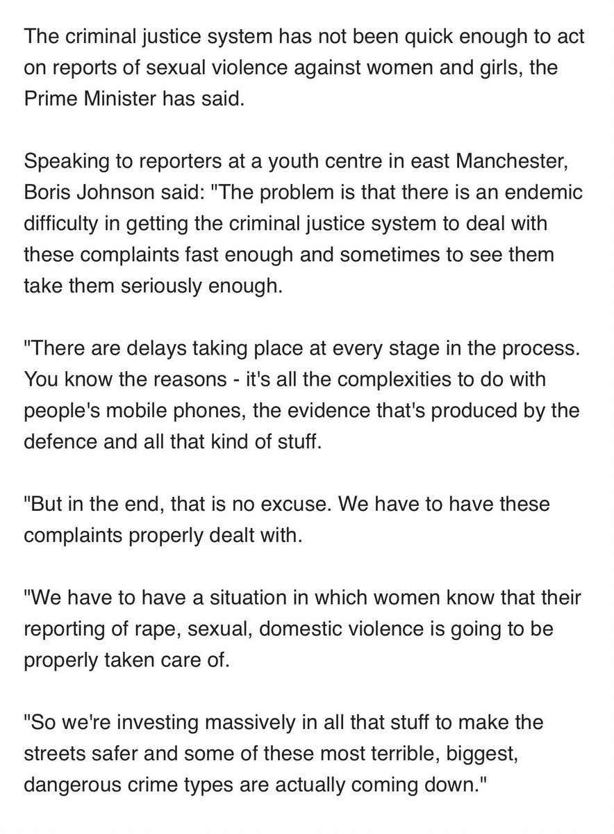 Lies by <a href="/BorisJohnson/">Boris Johnson</a>.

Lies, lies, lies.

Delays in criminal justice have nothing - literally nothing - to do with “evidence that’s produced by the defence”.

Delays are caused by the decision of Boris Johnson and his colleagues to cut criminal justice to the bone.