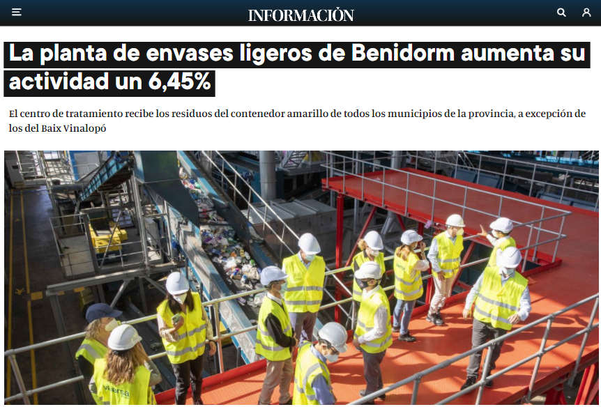 VaersaGva's tweet image. El @diarioinformaci d'Alacant es va fer ressò de les dades d'activitat de la planta d'envasos lleugers de Benidorm que gestionem per a @GVAagroambient 
Un increment del 6,45% 💪
#SomVaersaGrup #envasos #reciclatge #sostenibilitat