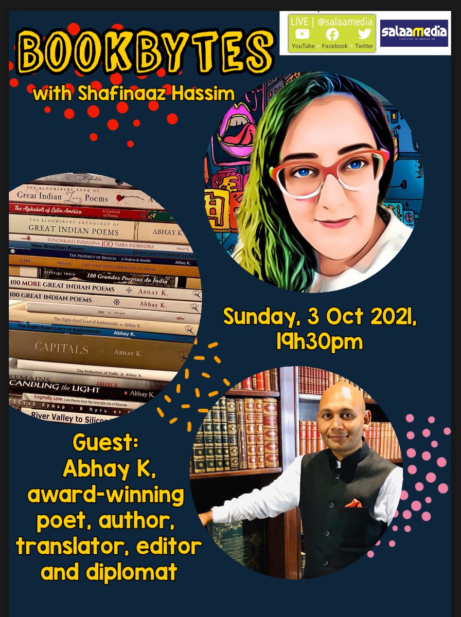 theabhayk's tweet image. Tonight on #bookbytes #SouthAfrica with Shafinaaz Hassim. You can watch it live here 
youtube.com/watch?v=bIJfoF…