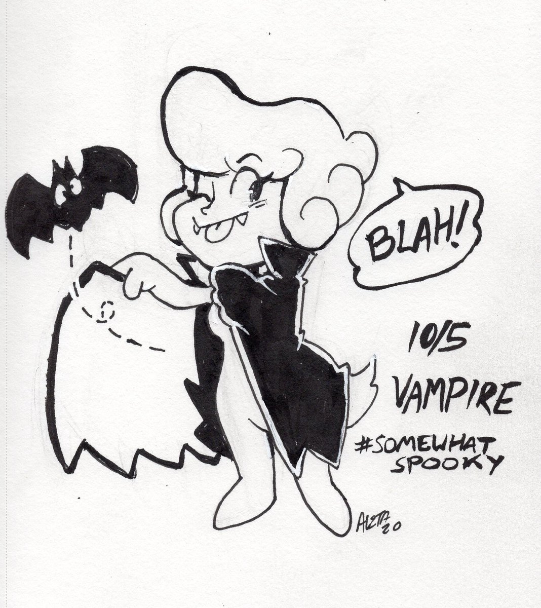 Had a hard time deciding!! Based on last years spooky sketch. 
#NewProfilePic #gabbyghost
#gogoandyart 