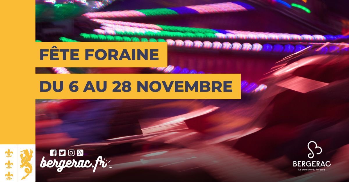 Vous êtes nombreux à nous poser la question : Oui, la fête foraine de la Saint Martin aura lieu du samedi 6 au dimanche 28 novembre inclus. Toujours place de la République, elle sera rallongée d'une semaine 😀. Bonne soirée à vous tous.