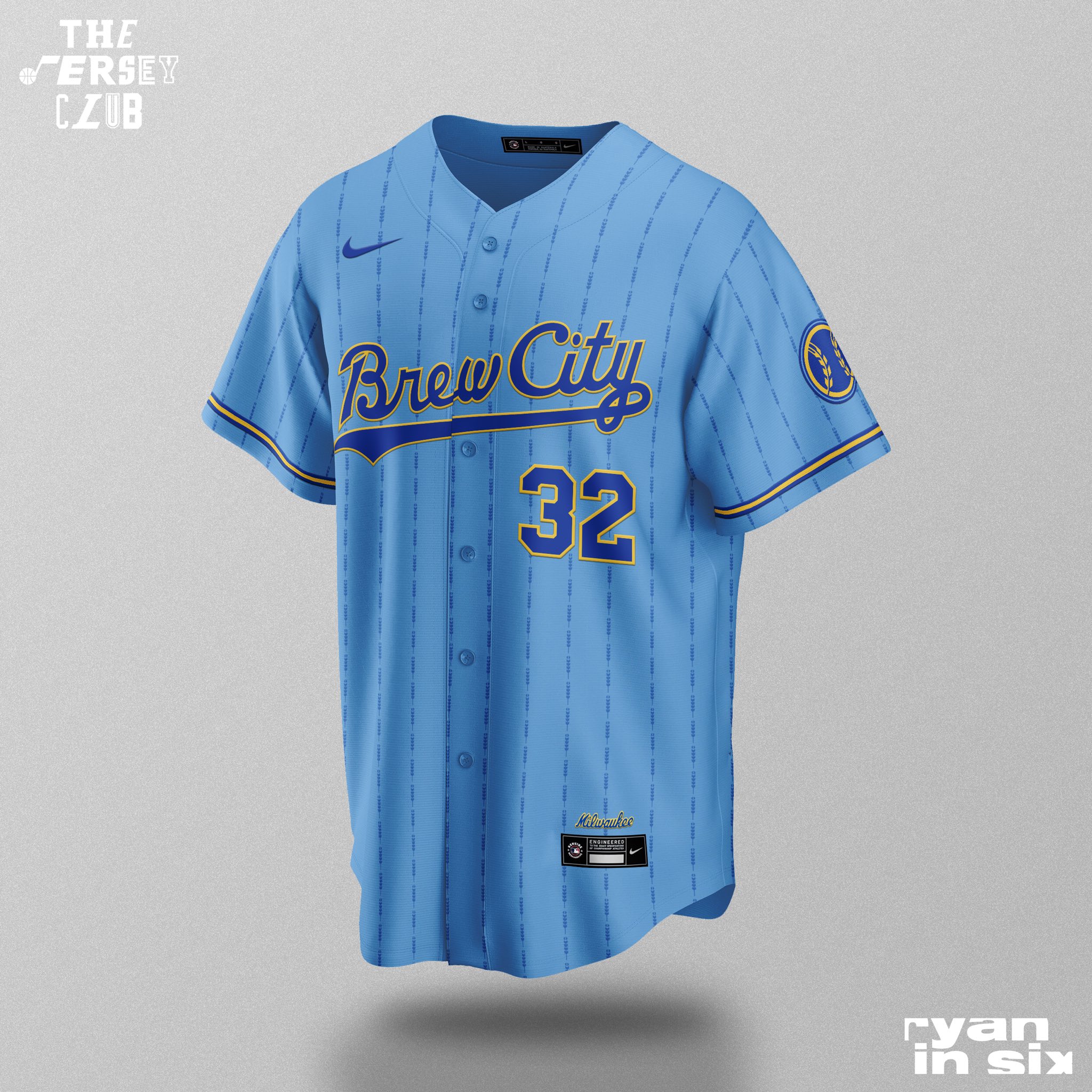 ryan on X: finally got around to making a brewers city connect concept!  pays homage to the city's nickname, beer culture, and '80s jerseys this was  done as part of a league-wide