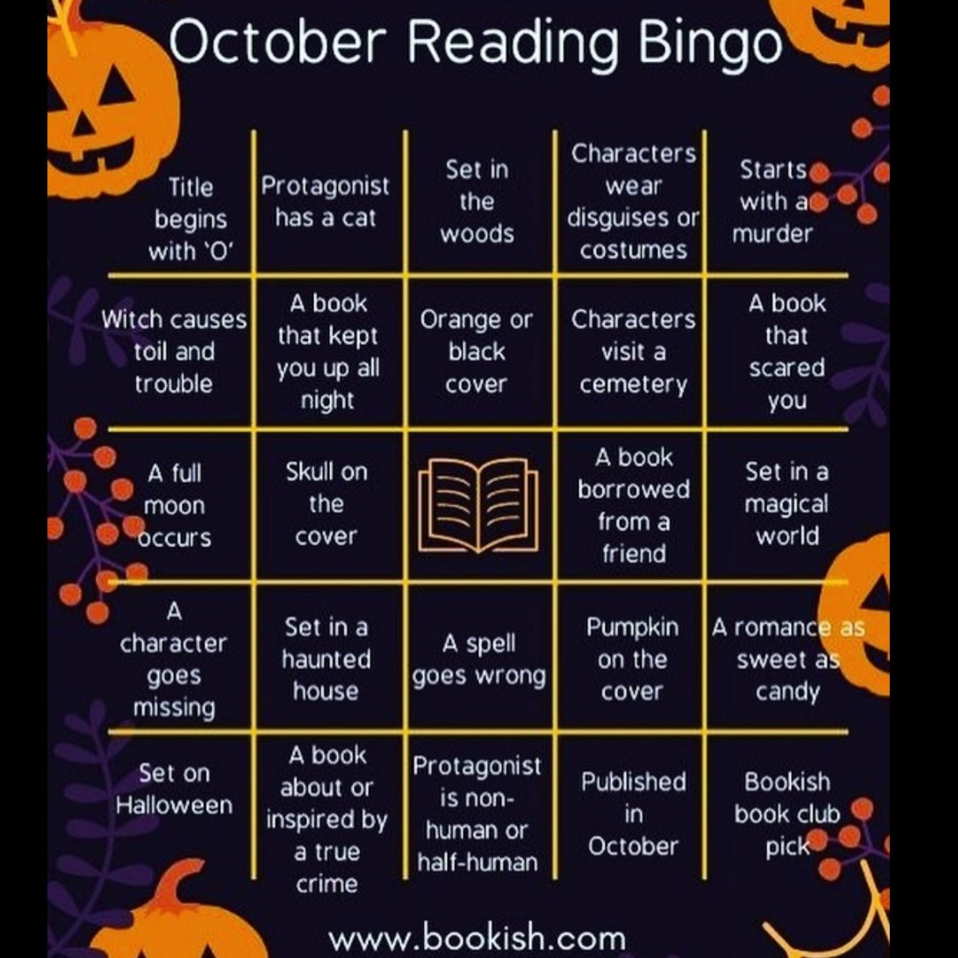 AngelJendrick's tweet photo. This looks fun!!! I just finished devouring a couple books in a new series I've found! I wondering if I can check two boxes for one book? 🤔 #octoberreading #bookrecommendations https://t.co/EkifjK1U3v