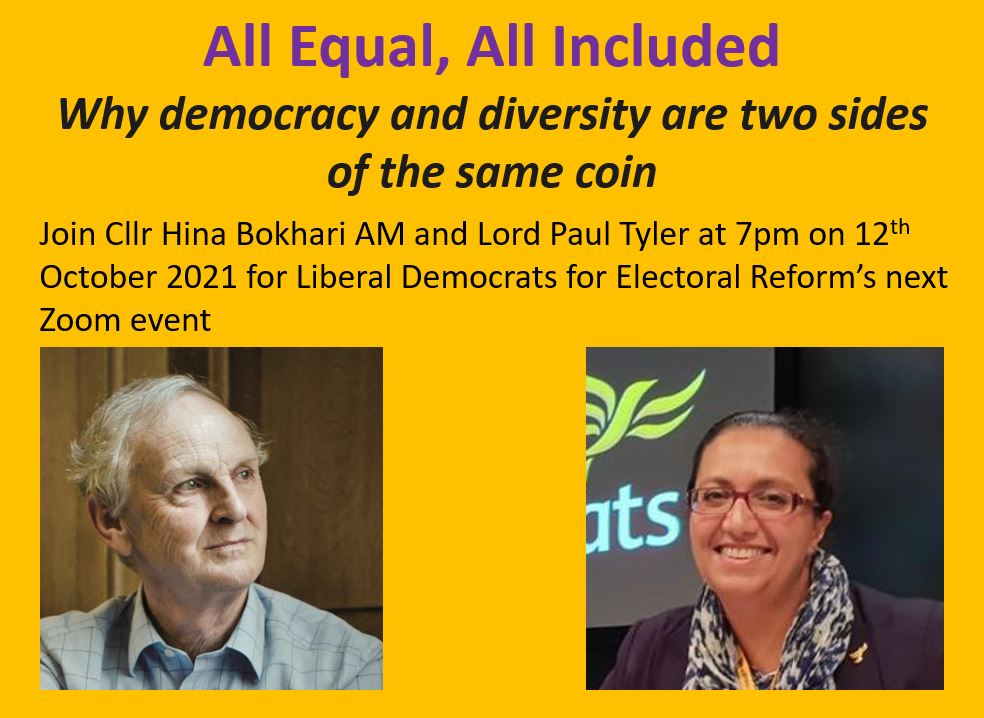 Join LDER's next zoom event with @HinaBokhariLD and @PTylerLords about how we can welcome more campaigners from different communities and why #EqualVotes and #Diversity go hand in hand. @libdems @LibDemDiversity @LDCRE1 Register here: us02web.zoom.us/meeting/regist…