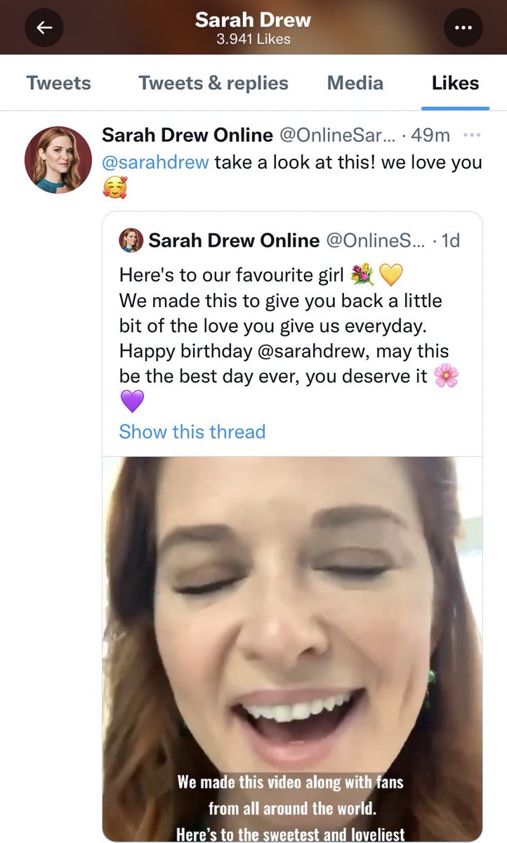OnlineSarahDrew's tweet photo. Hi everyone! We are happy to tell you that Sarah saw the birthday project we made for her ❤️ She surely knows how much we love her.

Thank you all so much for participating! https://t.co/r0uQCgw1h6
