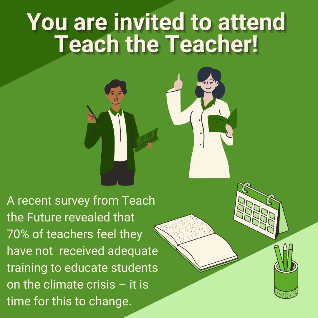 Mock_COP's tweet photo. For most students, in most countries #ClimateEduation is woefully inadequate – siloed into a few subjects & not integrated, mandatory or assessed.
📣Attend our webinar on "Teach the Teacher".
🗓️4th Oct
⏰11:30am GMT
Sign up here to be a part of it👇️
https://t.co/LhVwgBwY04 https://t.co/AsLK0Sx0Iw