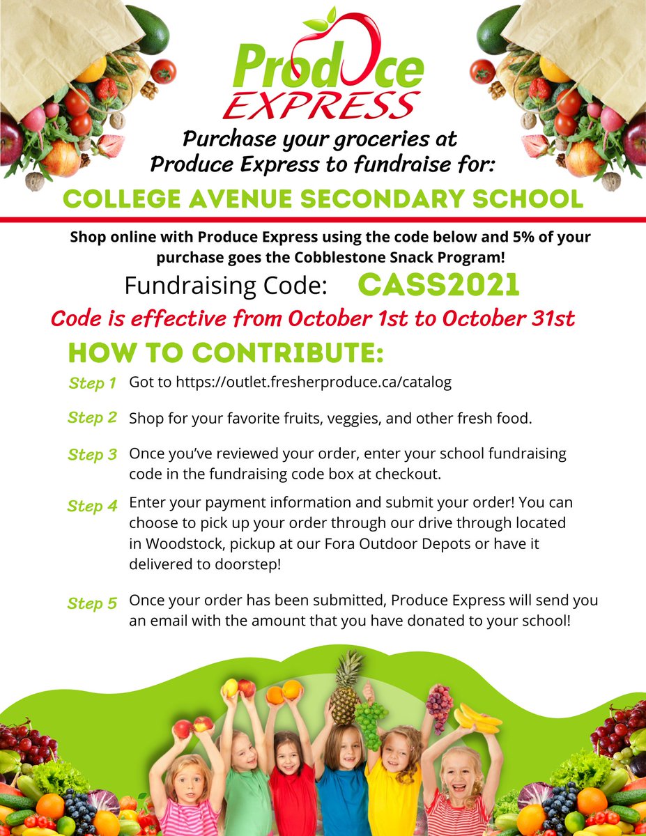 It's time to support the nutrition program <a href="/CollegeavenueSS/">College Avenue SS</a> Every purchase helps to provide our students with a healthy breakfast!