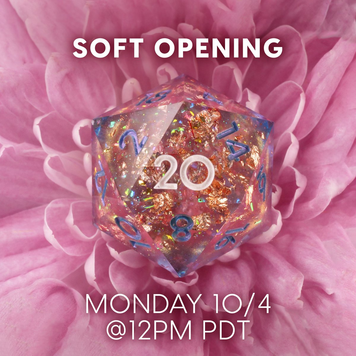 dispeldice's tweet image. ✨GIVEAWAY✨

To celebrate our soft opening on 10/4 @ 12pm PDT, we're giving away 2 sets of Twilight Dreamscape! Store will have ready-to-ship dice from our debut collection!

Rules:
1. RT/Follow/Like
2. 2nd winner chosen from our email list! Sign up @  dispeldice.com/signup!