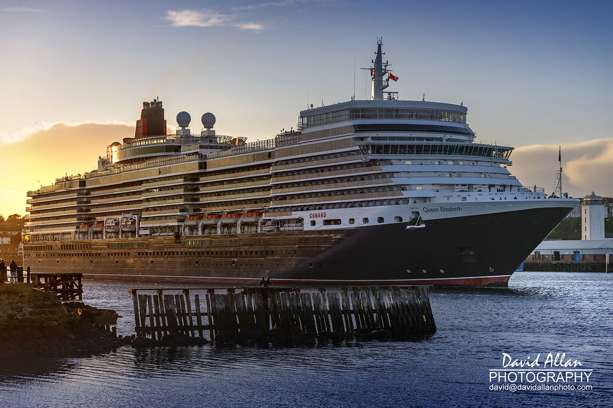 Magnificent – Cunard's Queen Elizabeth pictured sailing out of the River Tyne this evening, en route to Invergordon, Ross and Cromarty, Scotland... <a href="/Port_of_Tyne/">Port of Tyne</a> <a href="/cunardline/">cunardline</a> <a href="/SouthShieldsUK/">South Shields UK</a> <a href="/EnglandCoastal/">King Charles III England Coast Path</a> <a href="/NorthEastTweets/">North East Tweets</a>  <a href="/VisitEngland/">VisitEngland</a> <a href="/VisitBritainPR/">VisitBritain PR</a>