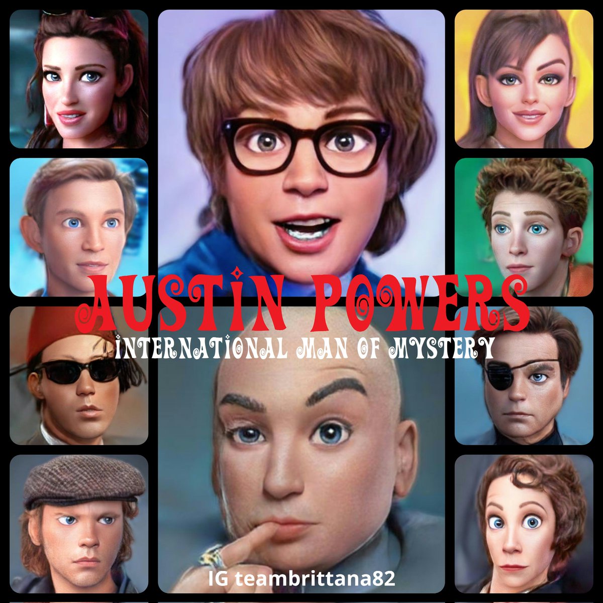 TeamBrittana's tweet photo. Name? Austin Danger Powers. Sex? Yes, please! #AustinPowers ✌️☮️ #MikeMyers @ElizabethHurley #MichaelYork #MimiRogers #RobertWagner @SethGreen @Msmindysterling #PaulDillon #WillFerrell https://t.co/NI85uMLU7d